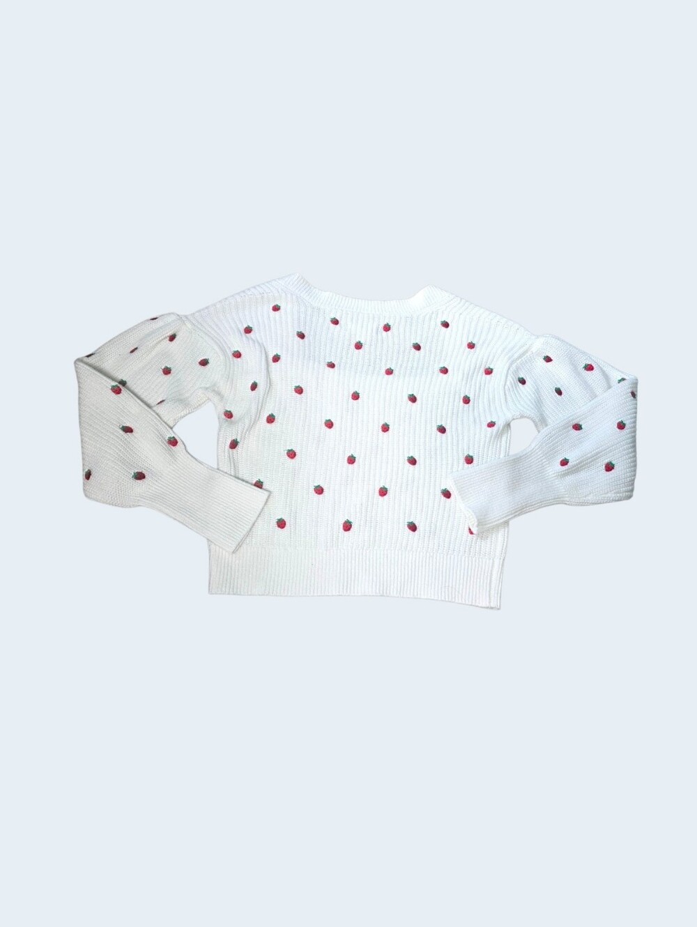 Maeve Embroidered Sweater Top Strawberry - Picture 7 of 7